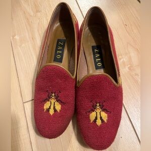 Zalo Needlepoint Bumblebee Loafers